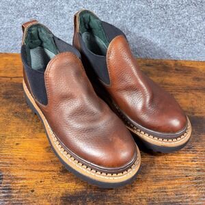 Western Chief Boots Brown Leather Slip On Lug Sole Mens 8W Gorpcore Utility